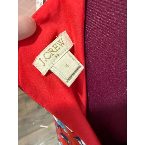 J. Crew Red White Blue Floral Dress Size 6 - Picture 3 of 3
